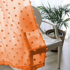 MYSKY HOME Pom Pom Orange Sheer Curtains for Bedroom Girls Room Curtains 84 Inches Long for Nursery Kids Light Filtering Boho Window Drapes, Rod Pocket, 38" Wide, 2 Panels