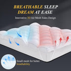 DOWNCOOL 3 Inch Full Mattress Topper, Ultra Thick and Fluffy Supportive Memory Foam Mattress Topper for Body Pain, Mattress Pad with Breathable Mesh Design for Deep Sleep, 75x54x3 Inches