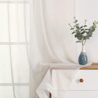 OWENIE Sheer Curtains Ivory 144 inch Extra Long, Elegant and Airy Drapes Translucent Window Treatments for Living Room/Bedroom, Ivory, 2 Panels=84" Wide