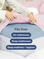 Extra Deep Twin Sheet Set - 4 Piece Breathable and Cooling Sheets - Hotel Luxury Bed Sheets Set - Easy Fit - Soft, Wrinkle Free and Comfy Sheets Set - Lavender Pink Sheet Set with Extra Deep Pockets