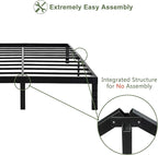 45MinST 14 Inch Reinforced Platform Bed Frame/3500lbs Heavy Duty/Easy Assembly Mattress Foundation/Steel Slat/Noise Free/No Box Spring Needed, Queen
