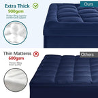 CYMULA Mattress Topper Twin Size - Soft Cooling Mattress Pad for College Dorm Room Essentials - Extra Thick Twin Protector Cover for Back Pain, Single Bed Topper Pillow Top with 8''-21'' Deep Pocket