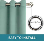 BGment Blackout Curtains - Grommet Thermal Insulated Room Darkening Bedroom and Living Room Curtains, Set of 2 Panels (42 x 72 Inch, Frosty Green)