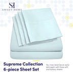 Queen Sheets Aqua - 6 Piece 1500 Supreme Collection Fine Brushed Microfiber Deep Pocket Queen Sheet Set Bedding - 2 Extra Pillow Cases, Great Value, Queen, Aqua