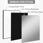 Bathroom Mirror 28x36 Inch, Black Frame Mirror 28"x36", Rectangle Wall Mounted Mirror, Metal Framed Vanity Mirror for Wall 28 by 36, Modern Mirror Hangs Horizontal Or Vertical