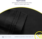 Twin Sheets - Breathable Luxury Sheets with Full Elastic & Secure Corner Straps Built In - 1800 Supreme Collection Extra Soft Deep Pocket Bedding Set, Sheet Set, Twin, Black