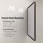 48x36 Bronze Framed Mirror for Wall, Bathroom Vanity Mirror with Brushed Bronze Metal Frame for Modern Farmhouse, Rounded Corner, Anti-Rust, Tempered Shatterproof (Horizontal/Vertical)