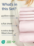 Extra Deep Queen Sheet Set - 6 Piece Breathable and Cooling Sheets - Hotel Luxury Bed Sheets Set - Easy Fit - Soft, Wrinkle Free and Comfy Sheets Set - Lavender Pink Sheet Set with Extra Deep Pockets