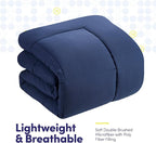 Full Size Comforter Set with Sheets - 7-Piece Bedding Collection - 1 Comforter, 1 Fitted Sheet, 1 Flat, 4 Pillowcases - Deep Pocket - Soft & Premium Quality - Ideal for All Seasons, Navy Blue