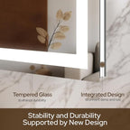 40 x 32 LED Vanity Mirror for Bathroom, Frontlit & Backlit LED Mirror for Bathroom with 3 Colour Lights, Wall Vanity Mirror with Anti-Fog, Shatterproof & Memory Function, Perfect for Modern Bathrooms