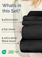 Extra Deep Twin XL Sheet Set - 4 Piece Breathable & Cooling Sheets - Hotel Luxury Bed Sheets Set - Easy & Secure Fit - Soft, Wrinkle Free & Comfy Sheets Set - Black Sheet Set with Extra Deep Pockets