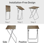 Garden 4 you Portable Folding TV Tray Table TV Dinner Tray with Sturdy MDF,Eating Trays for Living Room with No Assembly Required 15 x 18.9 x 26in (3D,1PC)