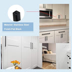 Matte Black Cabinet Pulls Kitchen Drawer Door Flat Square Bar Goldenwarm Pull, 3 3/4 Inch in Hole Center 35 Pack, LSJ12BK96, Modern Black Hardware for Cabinets