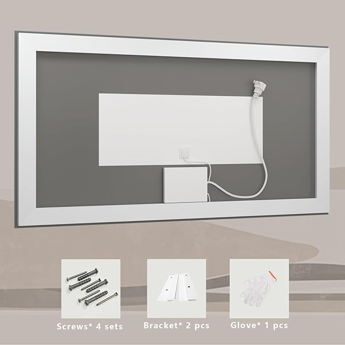 68x 36 Inch Lighted Bathroom Mirror for Wall, LED Illuminated Vanity Mirror with Lights, Dimmable, Anti-Fog, ETL Listed (Backlit and Front Lighted)