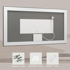 50x 40 LED Lighted Bathroom Mirror for Wall, Large Vanity Mirror with Lights, Dimmable, Anti-Fog, Shatter-Proof, ETL Listed (Front + Backlit)