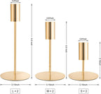 Gold Taper Candlestick Holders,Taper Candle Holders Set of 6,Metal Taper Candle Sticks Stand Holders,Modern Decorative Candle Holders for Wedding Certerpieces,Festive, Mantel,Home,Party