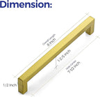Ravinte 10 Pack 7-1/2 Inch Kitchen Square Cabinet Handles Brushed Brass Pulls Kitchen Cabinet Hardware Handles for Cupboard Drawer Pulls