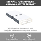 Nutan Inch Sturdy Box Spring for Mattress Support-Durable and Fully Assembled, Natural Wood Twin XL, Gray, 4" Foundation