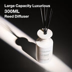 M&SENSE Minimalist Large Reed Diffuser 300ml, Linen Breeze Scented with Natural Essential Oils, Long Lasting with 7 Sticks, Non-Toxic Home Fragrance for Bedroom, Bathroom Decor