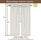 Chyhomenyc Extra Long Ivory Sheer Curtains 120 Inches Long 2 Panels, Light Filtering Ivory Curtains for Living Room, Soft Gentle Voile Rod Pocket Bedroom Window Drapes, 59Wx120L Inch, 10FT, 2PCS