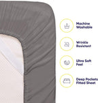 Cal King Size Bed Sheets - 6 Piece 1500 Supreme Collection Fine Brushed Microfiber Deep Pocket California King Sheet Set Bedding - 2 Extra Pillow Cases, Great Value, California King, Gray