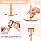NUPTIO Hurricane Candle Holder for Centerpiece: Set of 6 Tall Candle Stick Holder with Ribbed Glass Cover - Bulk Fluted Taper Candlestick Decor for Living Room Thanksgiving Christmas