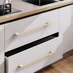 6 Pack Brushed Gold Cabinet Pulls - 11.3 Inch Cabinet Handles - Kitchen Hardware Wardrobe Pulls