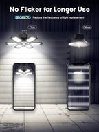 SEOBIOG 2 Pack Plug in Garage Light, Upgraded 200W 20000LM Linkable LED Shop Light, 6500K Ceiling Lights w/ 6 Deformable Panels for Garage, Warehouse, Barn, Basement (Built-in ON/Off Switch)