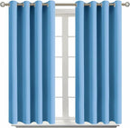 BGment Room Darkening Curtains 45 Inches Long - Grommet Thermal Insulated Drapes Window Treatment Curtains for Bedroom, 2 Panels, 52 x 45 Inch, Sky Blue