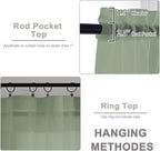 OWENIE Sage Green Sheer Curtains 120 Inches Long 2 Panels Set, Airy Lightweight Sage Curtain for Living Room Bedroom, Farmhouse Filmy Rod Pocket Drapes, 2 Pcs, Each 59" Wx120 L Inch