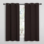 NICETOWN Room Darkening Curtains for Kitchen, Toffee Brown, Set of 2, 42 inches Wide by 50 inches Long, Window Treatment Thermal Insulated Solid Grommet Room Darkening Curtains/Drapes for Bedroom