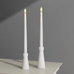 Taper Candle Holders for Candlesticks Ceramic Candle Stick Candle Holder- Set of 2 Decorative Candle Stand for Wedding Decor,Dinner Party and Table Centerpieces,Housewarming Gift White