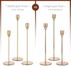 Candlestick Candle Holders Gold Taper: Candeldo Tall Brass Candles Stick Holder Decor Set of 15 Dinning Table Centerpiece Vintage Metal Candle Stand Wedding Decorations