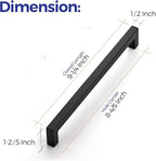 Ravinte 3 Pack 8-4/5 Inch Kitchen Square Cabinet Handles Matte Black Cabinet Pulls Black Drawer Pulls Kitchen Cabinet Hardware Kitchen Handles
