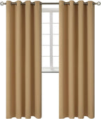 BGment Blackout Curtains - Grommet Thermal Insulated Room Darkening Bedroom and Living Room Curtains, Set of 2 Panels (52 x 120 Inch, Khaki)