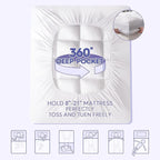 ABENE Mattress Topper for Back Pain Relief, Extra Thick Mattress Pad Pillowtop, Soft Mattress Protector Cover with 8"-21" Deep Pocket (Pure White, Queen, Feather Down)