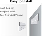 Ruomeng Wall Mirror Beveled Edge Frameless Mirror 24” x 32" Wall Mounted Mirror for Bathroom Vanity and Entryway