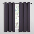 NICETOWN Greyish Purple Blackout Curtains 48 inches Length for Laundry Room, 2 Panels, 42" Wide, Thermal Insulated Decoration Drapes for Short Window