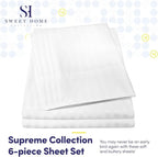Cal King Size Bed Sheets - 6 Piece 1500 Supreme Collection Fine Brushed Microfiber Deep Pocket California King Sheet Set Bedding - 2 Extra Pillow Cases, Great Value, California King, Dobby White