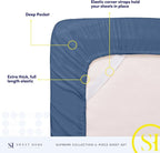 Full Size Sheet Sets - Breathable Luxury Sheets with Full Elastic & Secure Corner Straps Built In - 1800 Supreme Collection Extra Soft Deep Pocket Bedding, Sheet Set, EXTRA DEEP pocket - Full, Denim