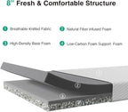 Novilla Twin Size Mattress, 8 Inch Memory Foam Mattress Twin for Pressure Relief & Comfort Sleep, Removable Washable Cover, CertiPUR-US Certified Twin Mattresses in a Box, Medium Firm