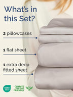 Extra Deep Twin XL Sheet Set - 4 Piece Breathable and Cooling Sheets - Hotel Luxury Bed Sheets Set - Easy Fit - Soft, Wrinkle Free and Comfy Sheets Set - Light Grey Sheet Set with Extra Deep Pockets