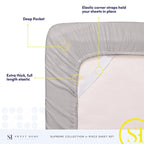 Split King Sheets - Breathable Luxury Sheets with Full Elastic & Secure Corner Straps Built In - 1800 Supreme Collection Extra Soft Deep Pocket Bedding Set, Sheet Set, Split King Size, Silver
