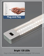 MYPLUS 36 Inch Under Cabinet Lights with Hand Wave, Under Counter Lighting 4000K Natural White,Dimmable,Plug and Play,LED Lights for Kitchen Cabinet, Cupboard, Closet, Desk