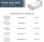 HEVUMYI Terracotta Twin Comforter Set - 5-Piece All Season Bed in a Bag Twin, Ultra Soft Bedding Set with Comforter, Flat Sheet, Fitted Sheet, Pillowcases, Pillow Shams
