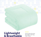 King Size Comforter Set with Sheets - 7-Piece Bedding Collection - 1 Comforter, 1 Fitted Sheet, 1 Flat, 4 Pillowcases - Deep Pocket - Soft & Breathable Premium Quality - Ideal for All Seasons, Mint