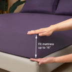 Mejoroom California King Size Sheet Set - Soft Microfiber Bed Sheets,Deep Pocket Fitted Sheet, Breathable, Wrinkle & Fade Resistant - 4 Piece (California King,Purple)