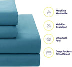 Sweet Home Collection 7 Piece Comforter Set Bag Solid Color All Season Soft Down Alternative Blanket & Luxurious Microfiber Bed Sheets, Marino, Twin