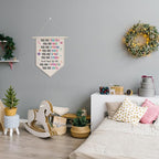 Aesthetic Wall Decor Girls Room Decor Boho Rainbow Wall Art Signs Canvas Hanging Pennant Flag Banner Wall Sign Decor Gift for Nursery Bedroom Playroom Game Room Front Door