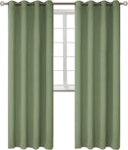 BGment Room Darkening Curtains 108 Inches Long - Grommet Thermal Insulated Drapes Window Treatment Curtains for Bedroom, 2 Panels, 52 x 108 Inch, Grass Green